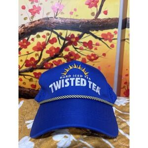 Twisted Tea Hat SnapBack Cap Sailor Trucker Hat Mesh Back Blue New No Tags Rare